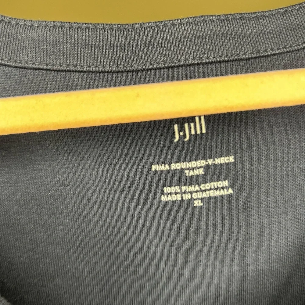 J. Jill Pima Womens Size XL Navy Blue Rounded V-Neck Tank Top - Picture 4 of 6